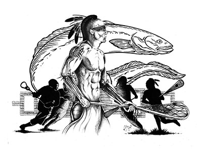 Traditional Lacrosse Player with Eel Clan (2013)